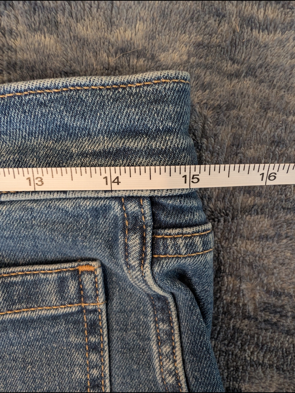 GAP Blue Flare Jeans with Front Patch Pockets - Picture 5 of 7